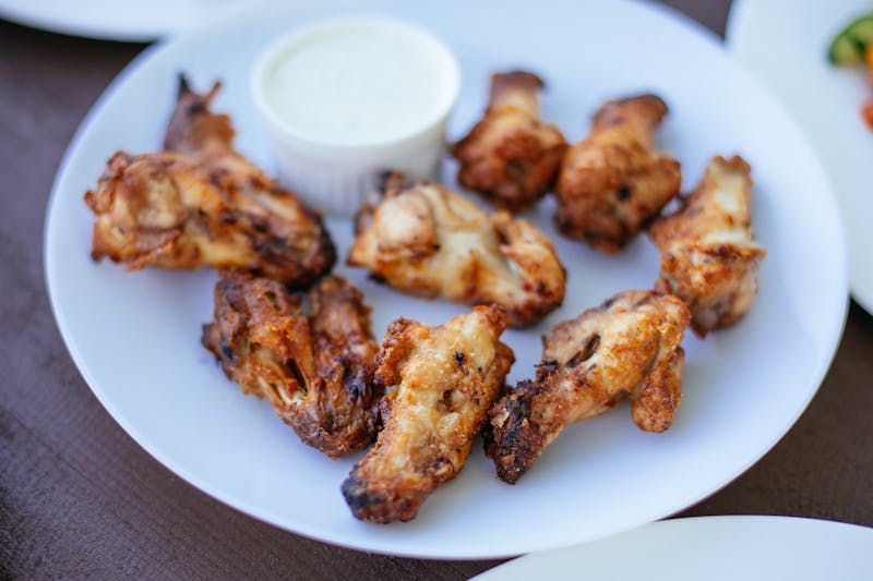 Classic buffalo chicken wings with ranch dipping sauce